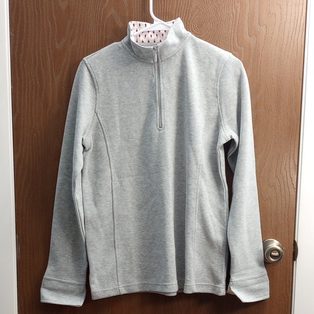 Orvis Men's Light Gray Zip-Up Sweater